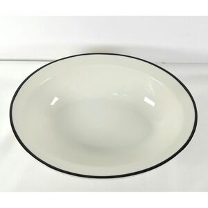 Syracuse China Oval Serving Bowl Black Rim Restaurant Ware USA 10x7.5x2.25 Deep